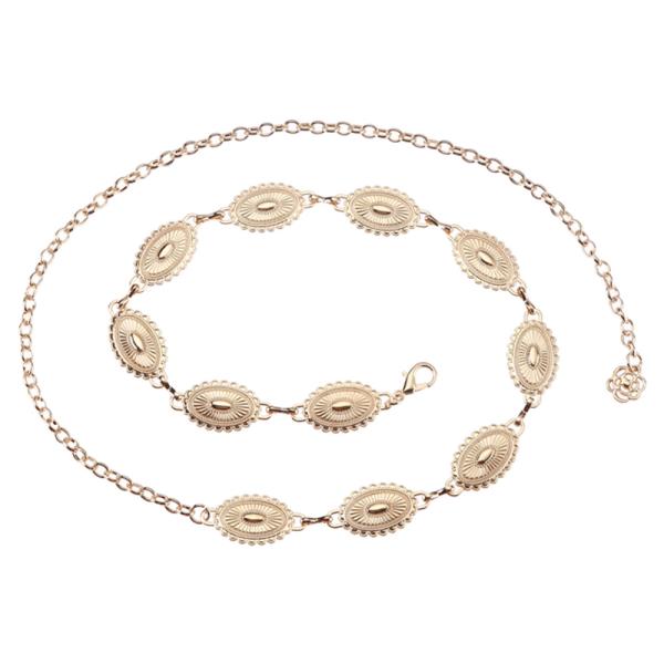 WESTERN OVAL CONCHO LINK CHAIN BELT