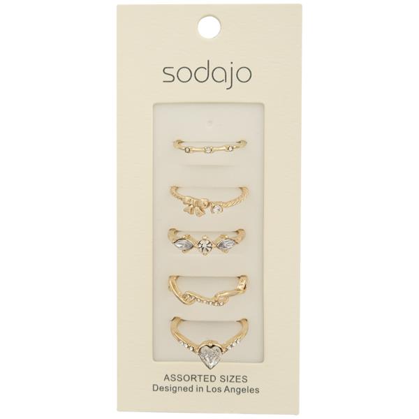 SODAJO MIX RHINESTONE CRYSTAL DESIGN ASSORTED RING SET