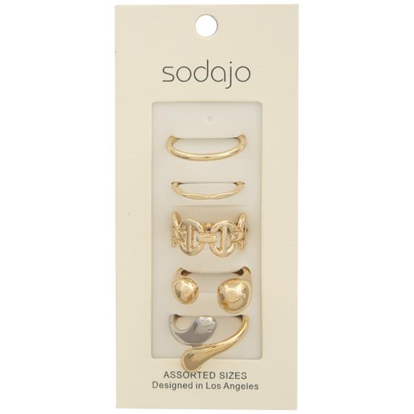SODAJO MIX METAL DESIGN ASSORTED RING SET