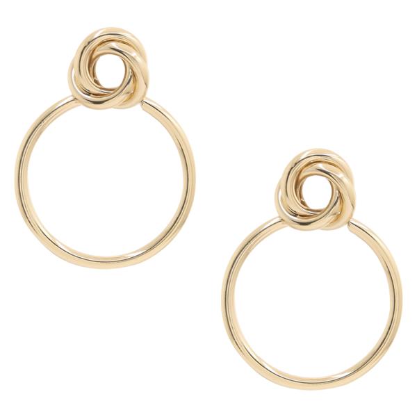 SODAJO ROUND DESIGN HOOP GOLD DIPPED EARRING