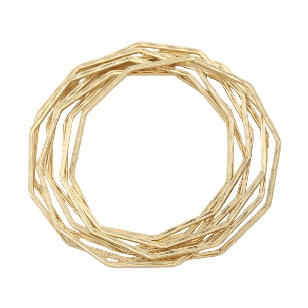 SODAJO GEOMETRIC MULTI BANGLE GOLD DIPPED BRACELET