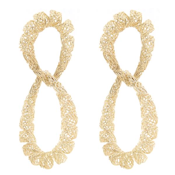 SODAJO TWISTED WIRE MESH SHAPE DESIGN GOLD DIPPED EARRING