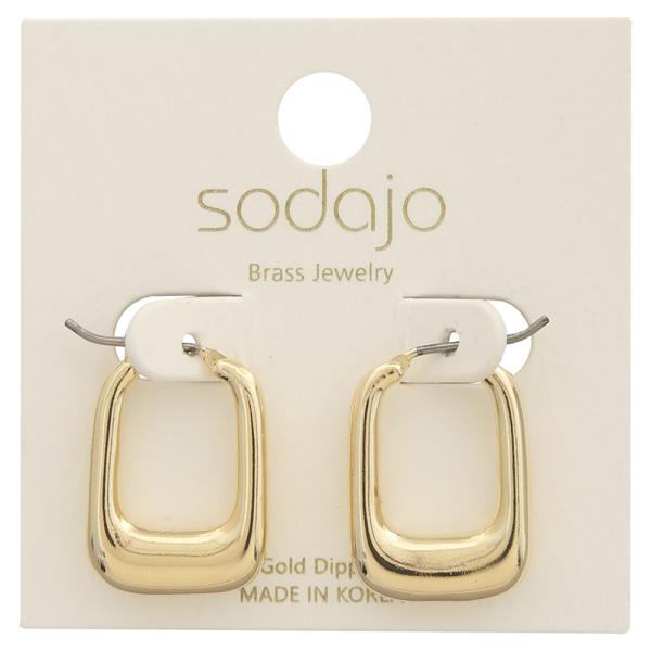 SODAJO OPEN SQUARE DESIGN GOLD DIPPED EARRING
