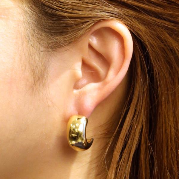 14K GOLD WHITE GOLD DIPPED MIDNIGHT MOON POST EARRING