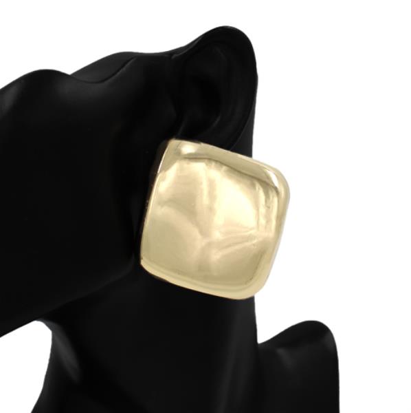 METAL PUFFY SQUARE STUD EARRING