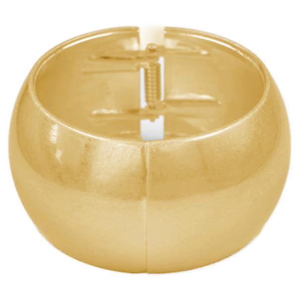 METAL SMOOTH WIDE HINGED BANGLE BRACELET