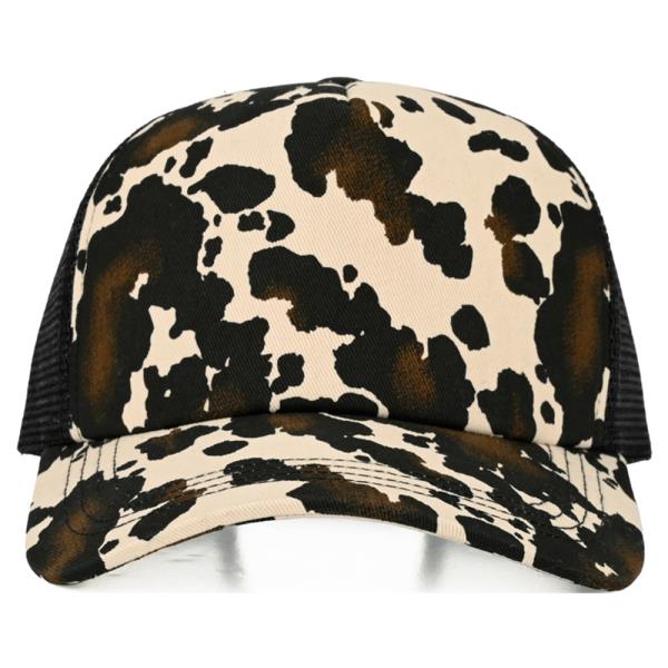 COW PATTERN TRUCKER HAT