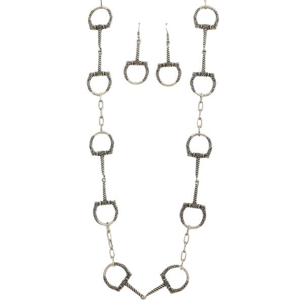 HORSEBIT WESTERN NECKLACE EARRING SET