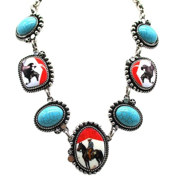 WESTERN TQ PORTRAIT NECKLACE
