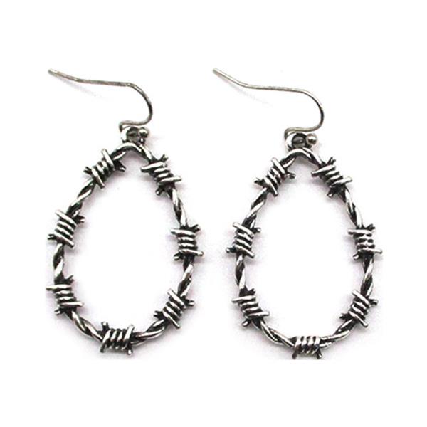 WESTERN BARBED WIRE TEARDROP  EARRING