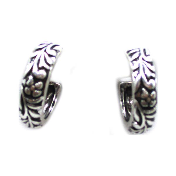 WESTEN METAL ENGRAVED 1" HOOP EARRING