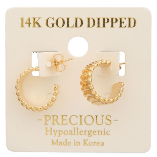 14K GOLD DIPPED WAVY HOOP EARRING