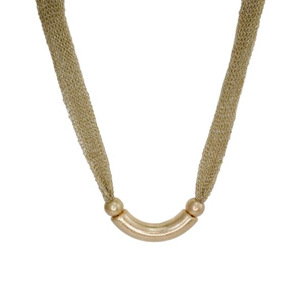 CURVED TUBE MESH NECKLACE