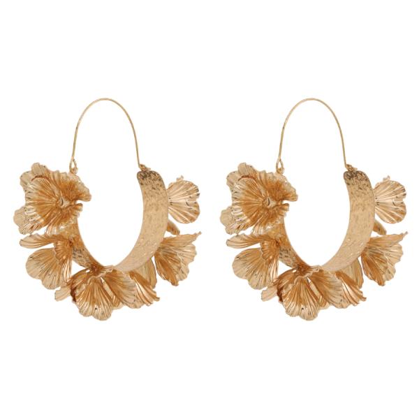 SDJ METAL LEAF HOOP EARRING
