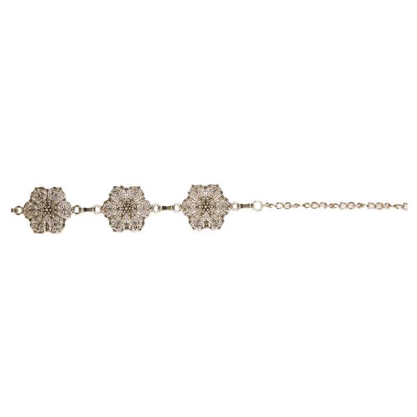 METAL FLORAL LINK CHAIN BELT