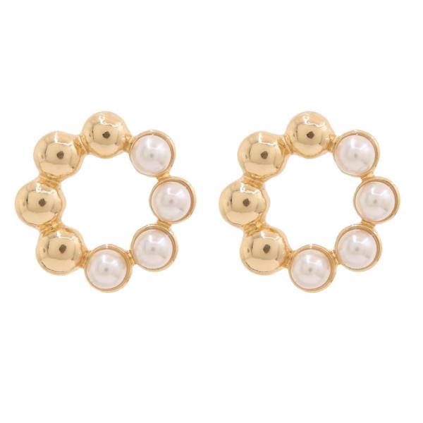HALF PEARL RING EARRING