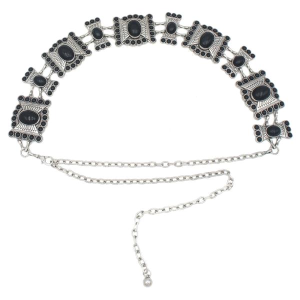PLUS SIZE SOUTHWESTERN CAB ACCENTED BUTTERFLY CONCHO CHAIN BELT