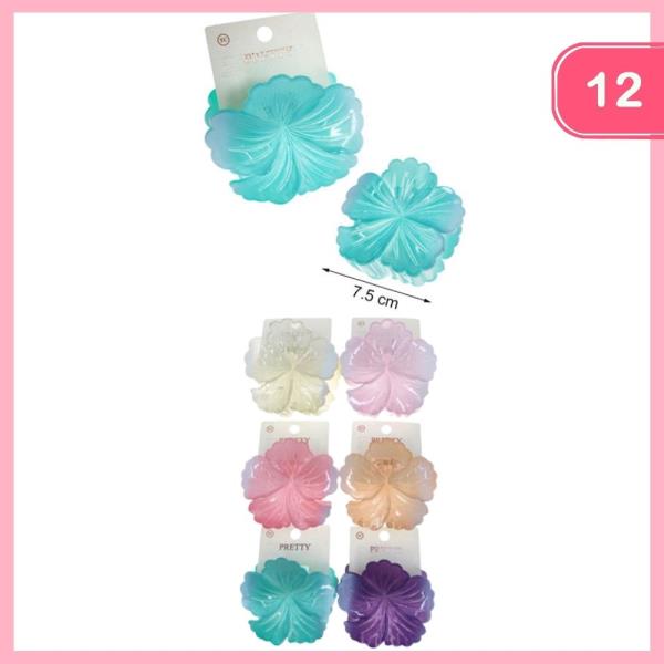FLOWER HAIR CLAW CLIP (12 UNITS)