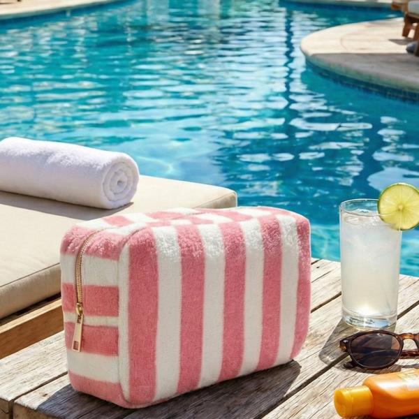 STRIPED TERRY POUCH