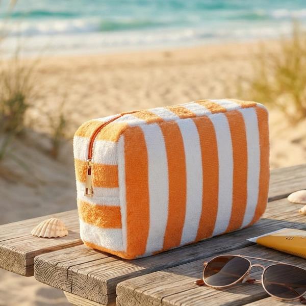 STRIPED TERRY POUCH