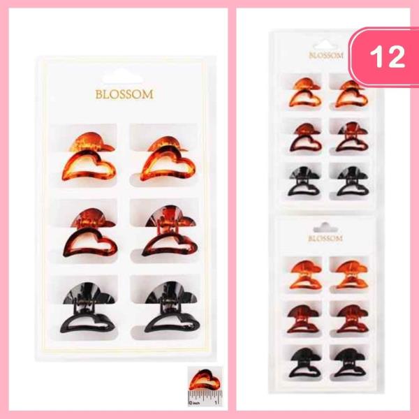 HEART MINI HAIR CLAW CLIPS (12 UNITS)