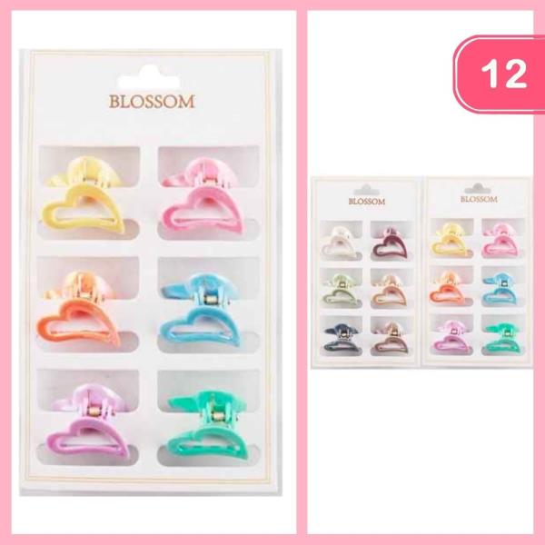 HEART MINI HAIR CLAW CLIPS (12 UNITS)