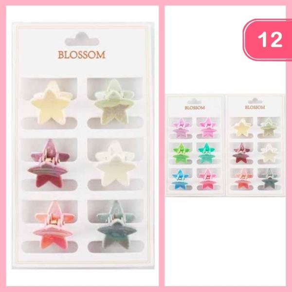 STAR MINI HAIR CLAW CLIPS (12 UNITS)