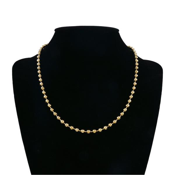 S.STEEL 4MM BALL NECKLACE-16"+2" EXTENTION