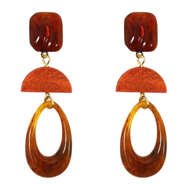 ACRYLIC W WOOD EARRING