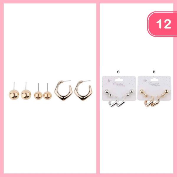 POST HOOP EARRING SET (12 UNITS)