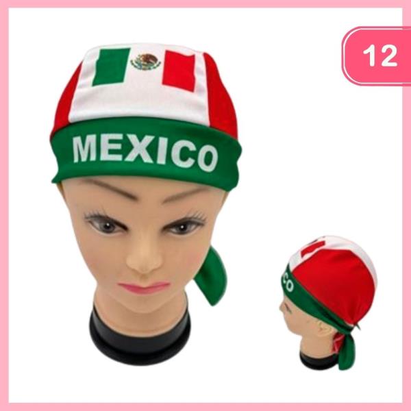 MEXICO FLAG BANDANA CAP (12 UNITS)