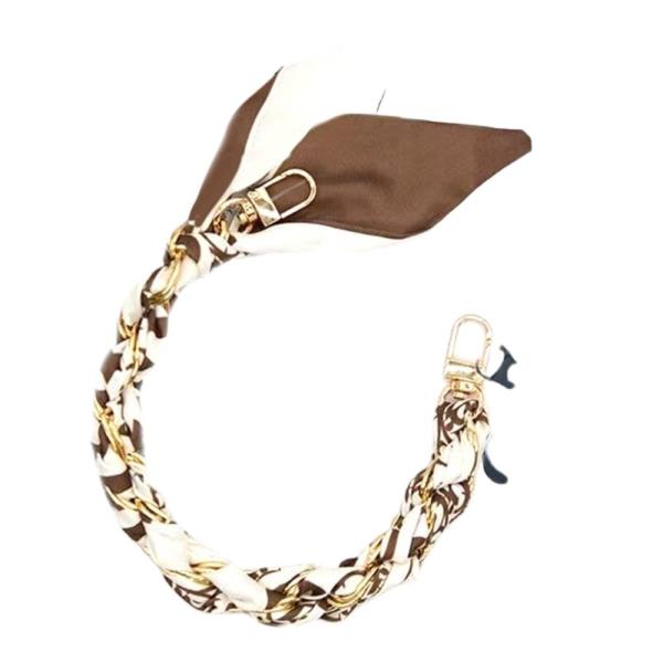 SILKY SCARF BRAIDED CHAIN PHONE WRIST STRAP KEYCHAIN
