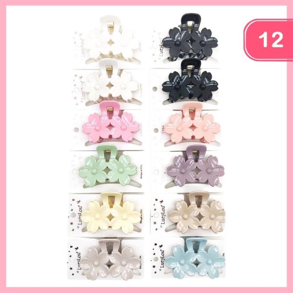 FLOWER HAIR CLAW CLIP (12 UNITS)