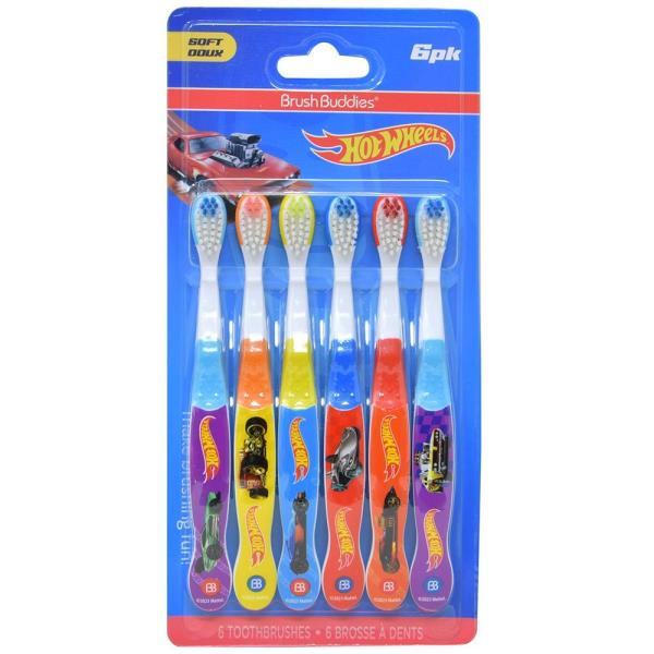 HOT WHEELS 6PK TOOTHBRUSH
