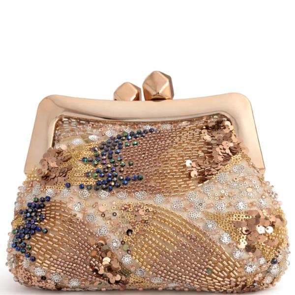 MULTI SEQUIN BEADED DESIGN EVENING CLUTCH BAG
