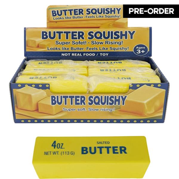 ETA-5/31 BUTTER SQUISHY SQUEEZE SUPER SOFT SLOW RISING TOY 4OZ BUTTER (12 UNITS)