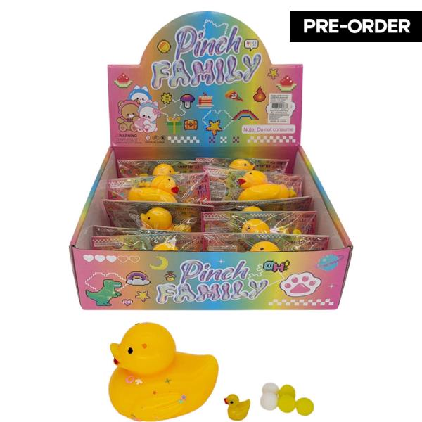 ETA-5/31 PINCH FAMILY RUBBER DUCK SQUISHY SQUEEZE TOY (12 UNITS)