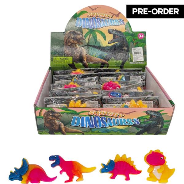 ETA-5/31 DINOSAURS SQUISHY SQUEEZE TOY (12 UNITS)