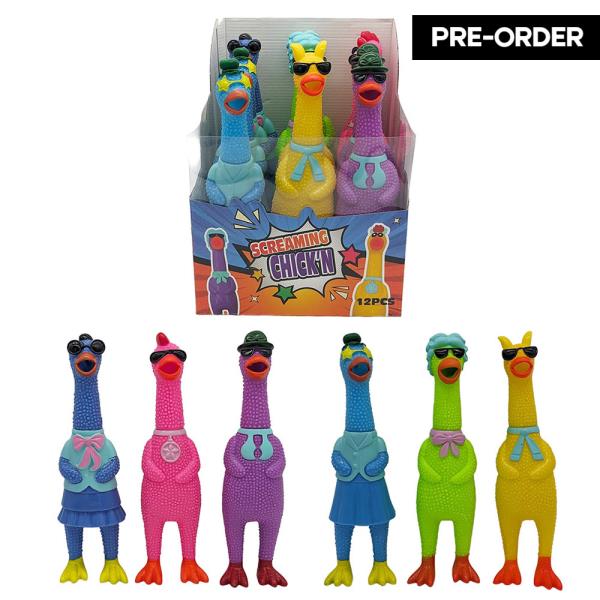 ETA-5/31 SCREAMING CHICKEN SQUISHY SQUEEZE TOY (12 UNITS)
