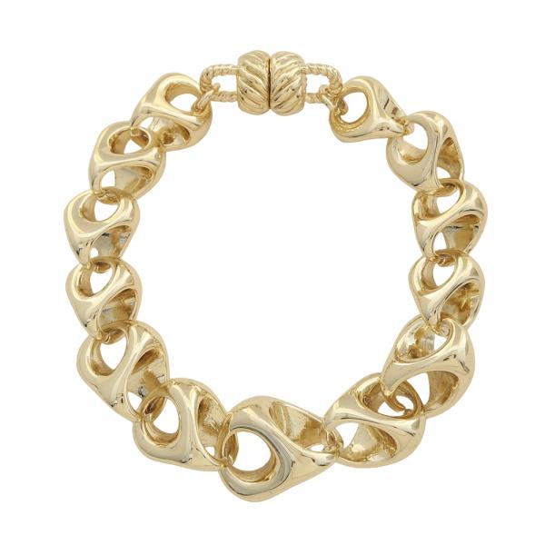 14K GOLD PLATED CURB LINK CHAIN BRACELET