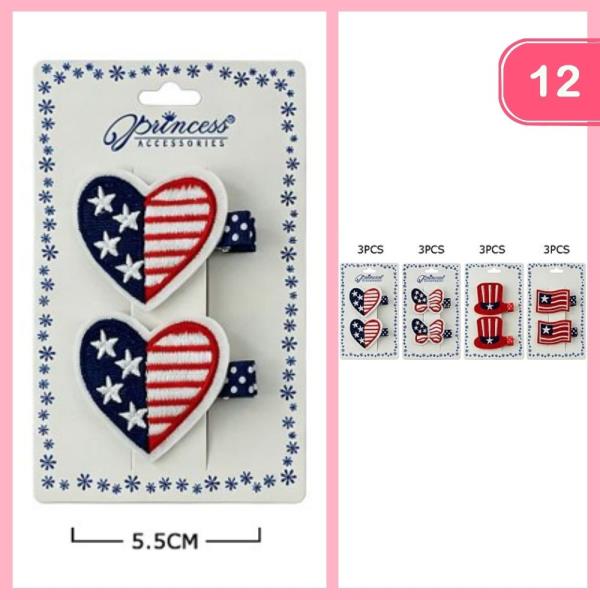 FOURTH OF JULY HAIR CLIP (12 UNITS)