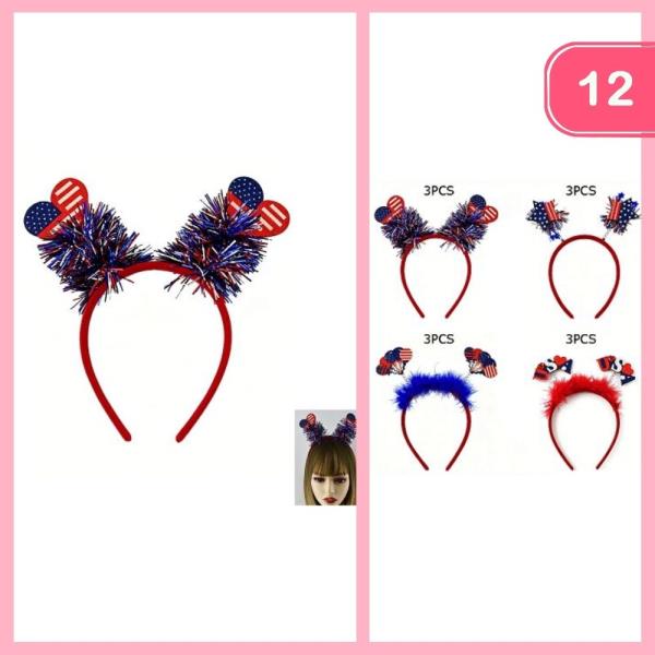 FOURTH OF JULY FESTIVE HEADBAND (12 UNITS)