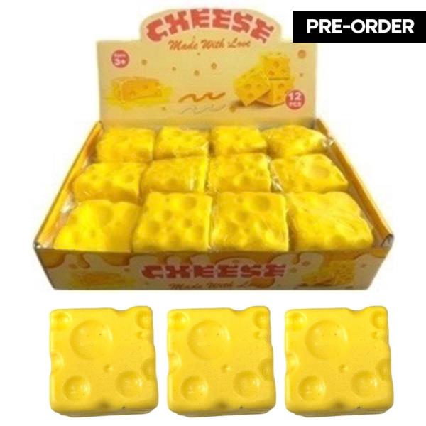 ETA-5/31 CHEESE SQUISHY SQUEEZE TOY (12 UNITS)