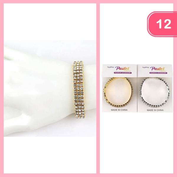 RHINESTONE STRETCH BRACELET (12 UNITS)