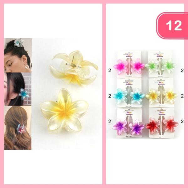 FLOWER HAIR CLAW CLIP (12 UNITS)