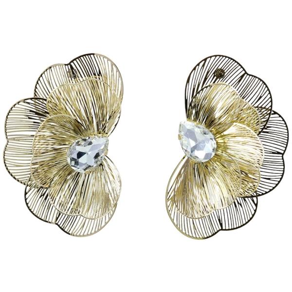 FLOWER RHINESTONE STUD EARRING