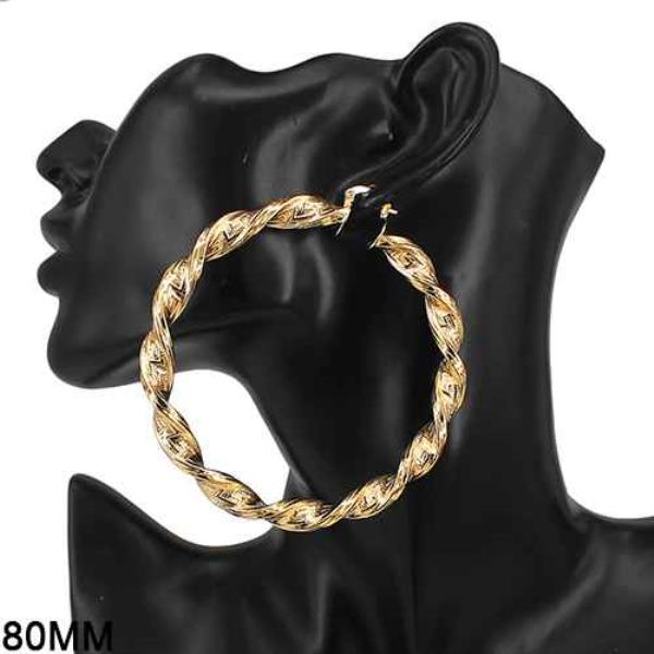 80MM METAL TWIST HOOP EARRING