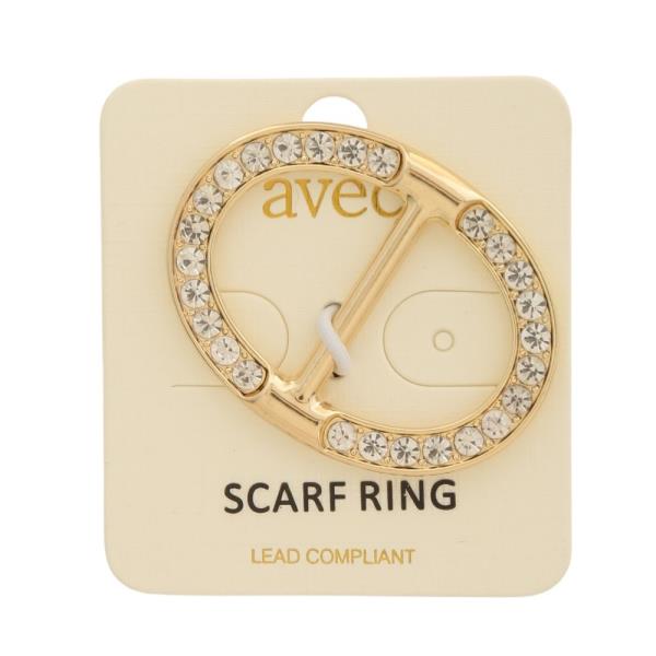 RHINESTONE OVAL SCARF RING