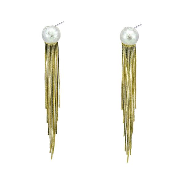 PEARL FRINGE DANGLE EARRING