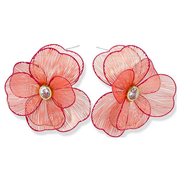 FLOWER ORGANZA STUD EARRING